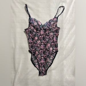 Vintage Undercover Wear Floral Lace 'Garden Party' One Piece Body Suit Sz S